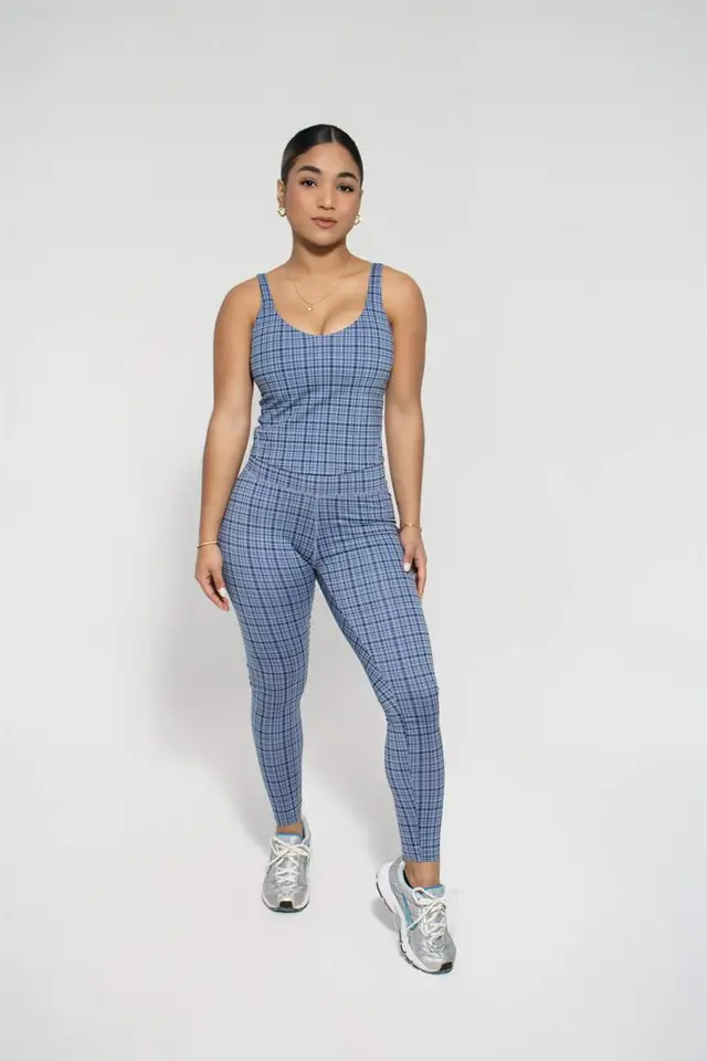 Conjunto Tartán en Cuadros azul