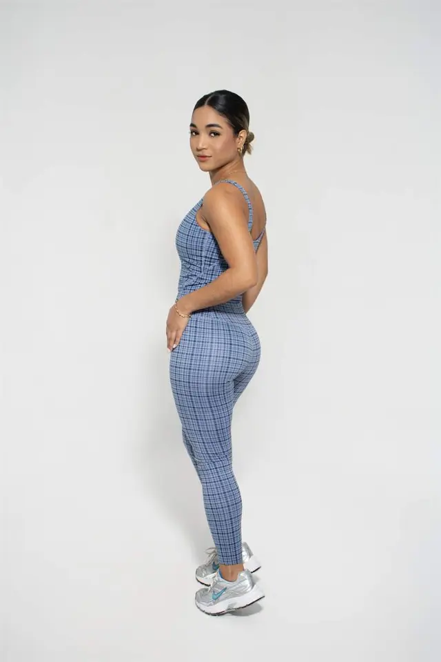 Legging Tartán en color Cuadros azul